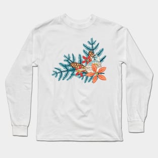 Cute Nesting Bird in Pine Long Sleeve T-Shirt